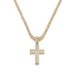 Diamond Cross Pendant Necklace Fashion Punk Jewelry Unisex Clavicle Chain Jewelry